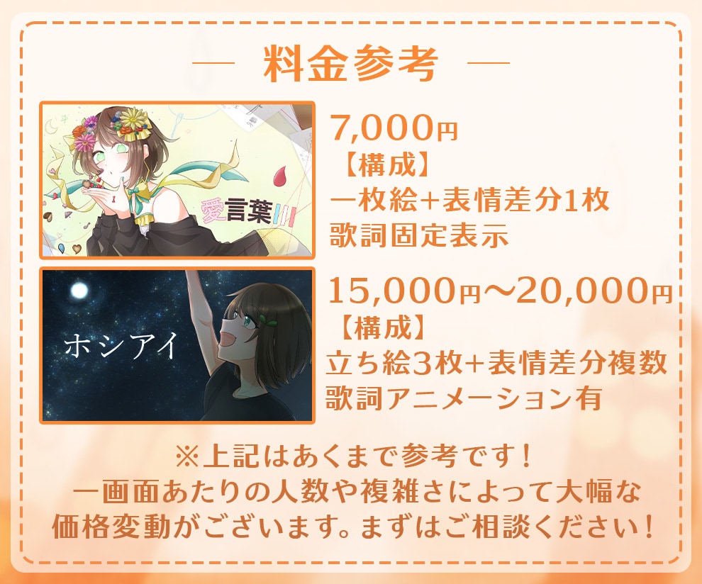 歌ってみた動画/オリジナルMV制作いたします 本家に寄せたものから完全オリジナルまで幅広く対応します！ イメージ3