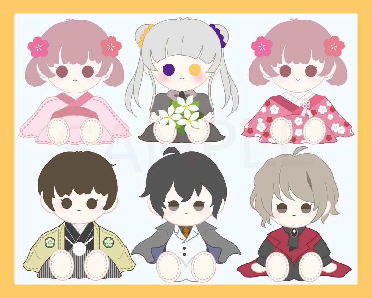 商用込み！お座りぬいぐるみイラストお描きします グッズ、動画サムネ、Vtuber、ゲーム、MV用など！ イメージ1