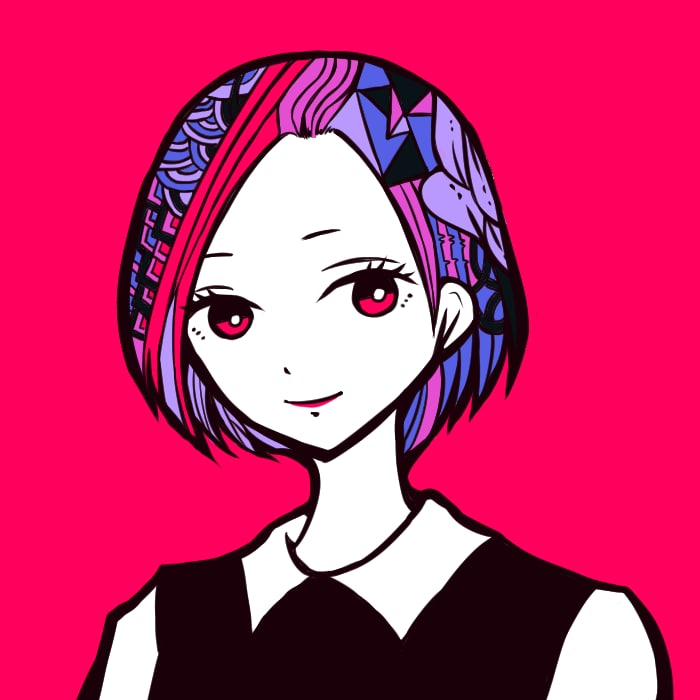 カラフル！女性の似顔絵描きます 色違いデータ合計2枚納品します イメージ1