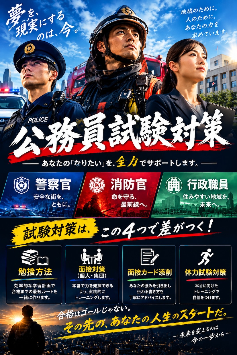 リモートで沖縄県内の公務員試験対策完璧にします 面接シート等の添削。個人面接・集団討論・体力試験の対策 イメージ1
