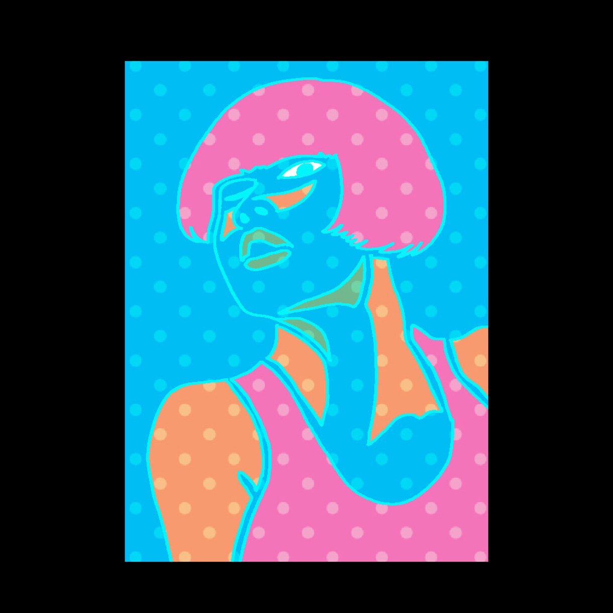 レトロポップな人物画をカラーで描きます 線はシンプルですがリアル寄りです イメージ3