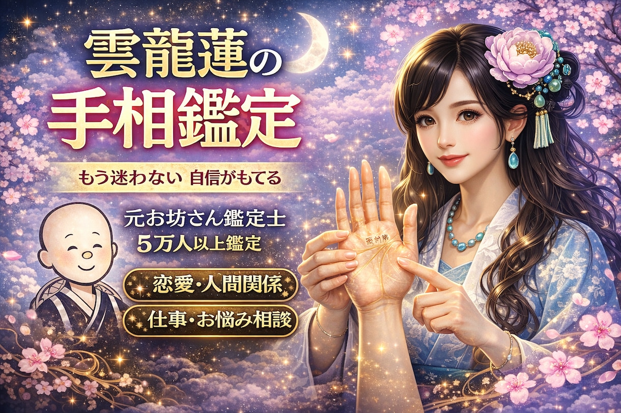 恋愛特化！手相オンライン電話鑑定します 手相で運命の恋を診断！オンライン鑑定いたします！ イメージ1