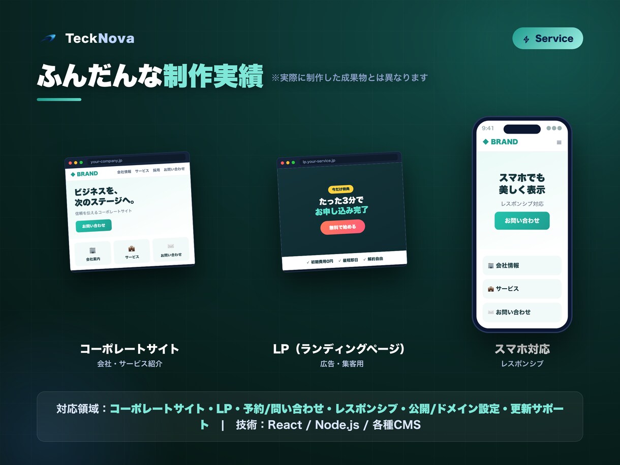 上場企業実績のプロがホームページを制作します コーポレート・LP対応。スマホ最適・公開までワンストップ イメージ4