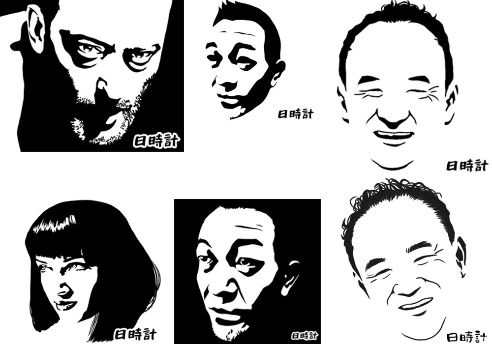 おしゃれなモノクロのアイコン似顔絵制作します 陰影がくっきりしたモノクロ似顔絵！ イメージ3