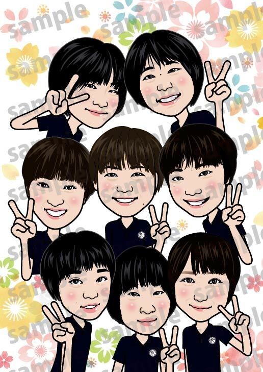 お店のスタッフなど10名様～の似顔絵を描きます お揃いの制服やユニホーム姿の似顔絵で統一感、誠実度アップ！ イメージ8