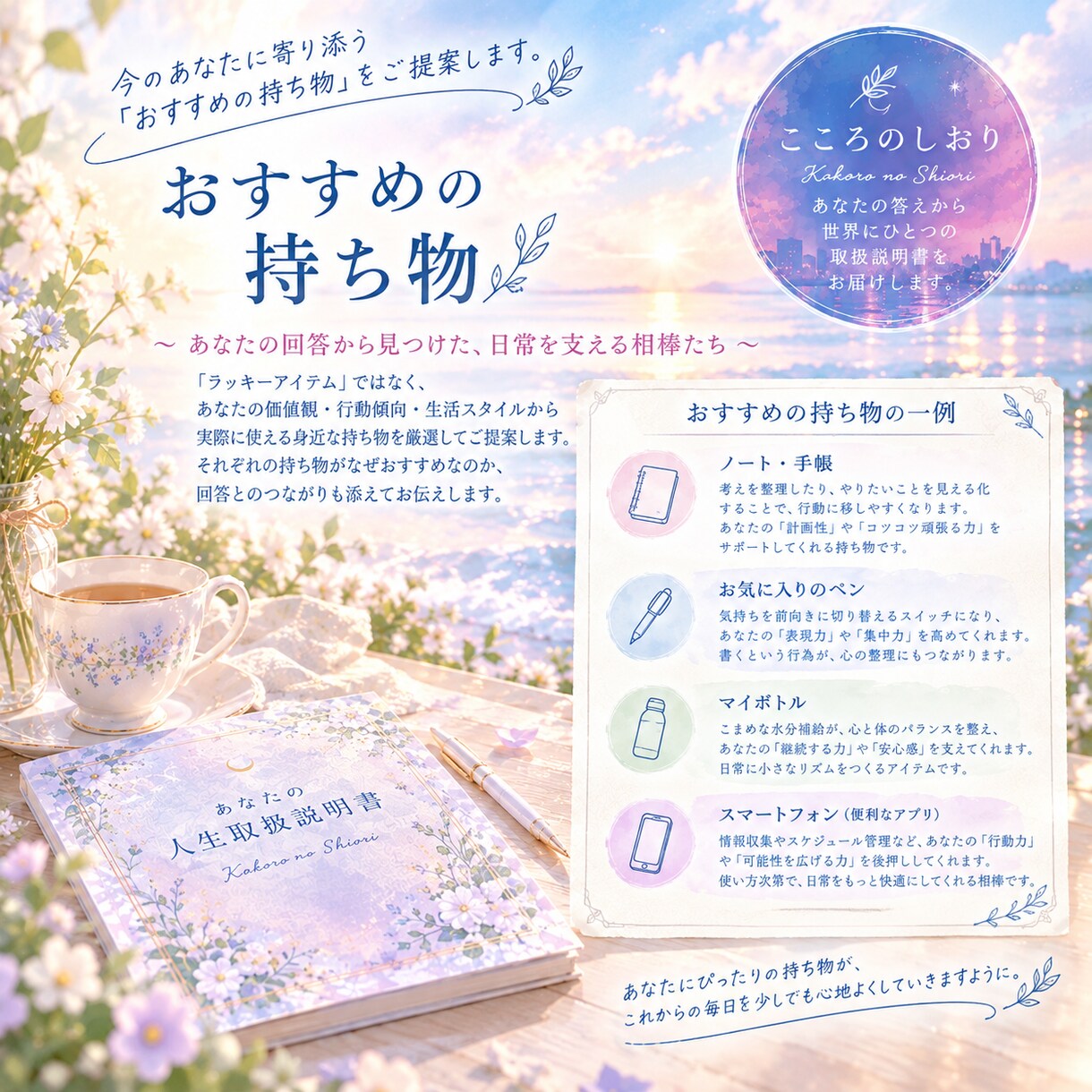 あなたの心にそっと寄り添う人生取扱説明書を作ります 頑張る為の答えではなく、少しだけ自分に優しくなるための一冊を イメージ4