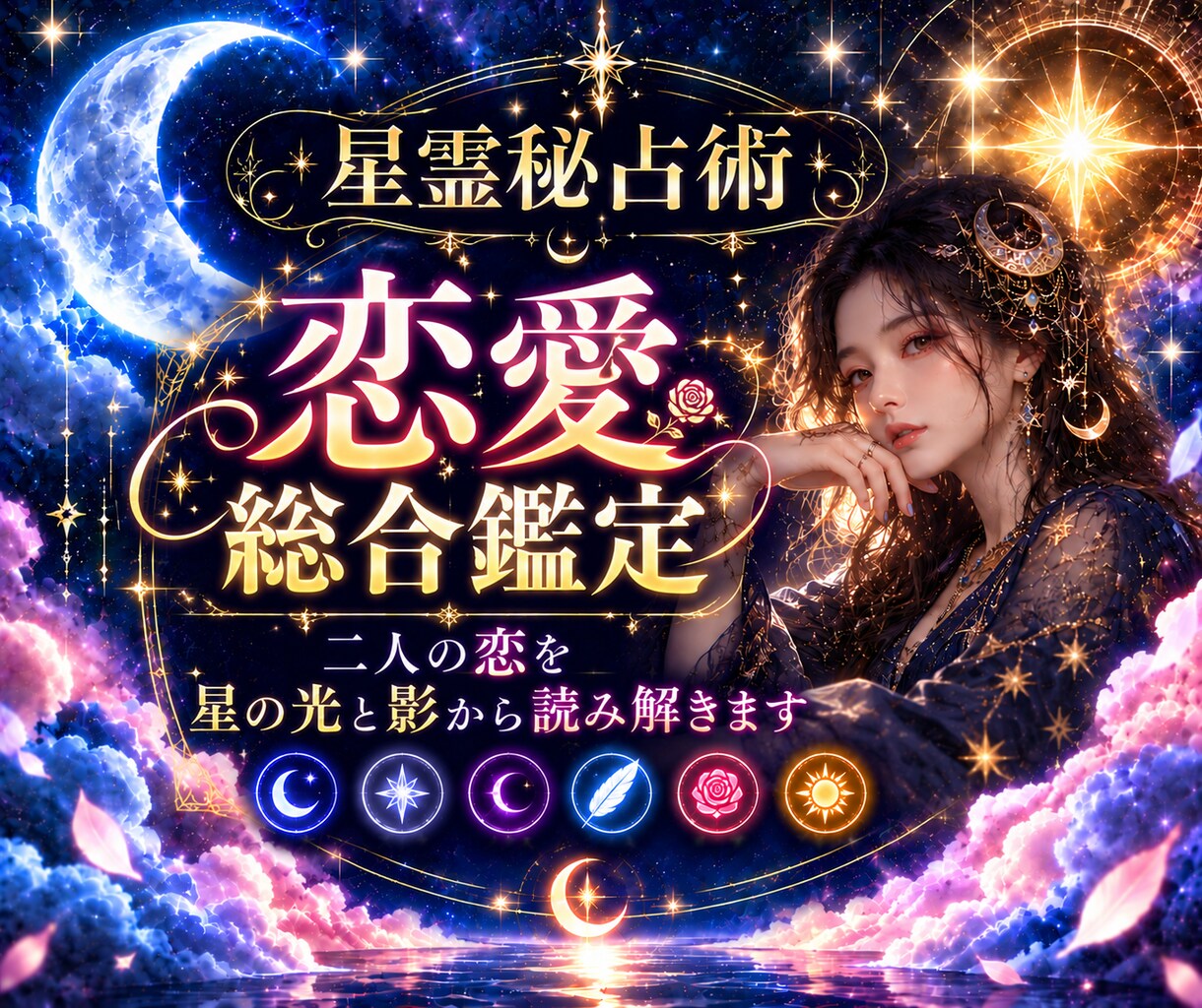星の光と影から二人の恋を総合的に読み解きます 本心・片思い・復縁・音信不通・二人の未来を星霊秘占術で鑑定 イメージ1