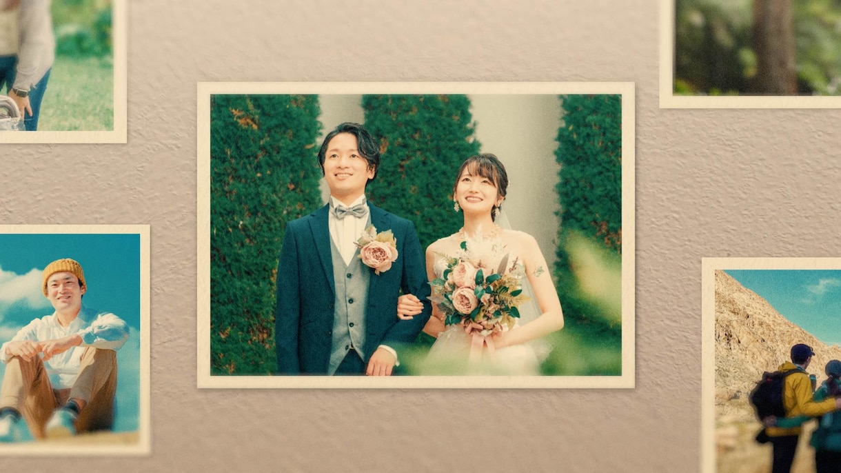 レトロ/フィルム風で映画の様なOPを制作します 5名様特別価格◎写真30枚！テンポよく入場を盛り上げます！ イメージ3