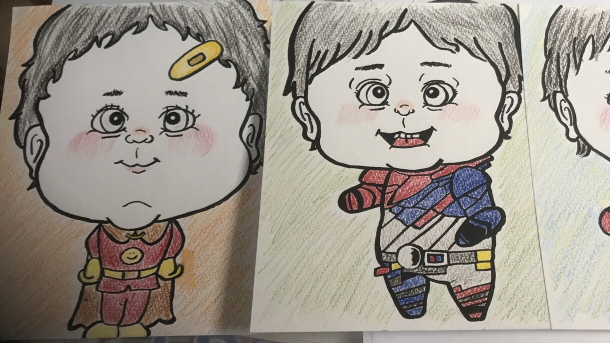 お写真を見ながら似顔絵作成します 劇画タッチからゆるーいタッチまでご希望に応じ似顔絵描きます♩ イメージ3