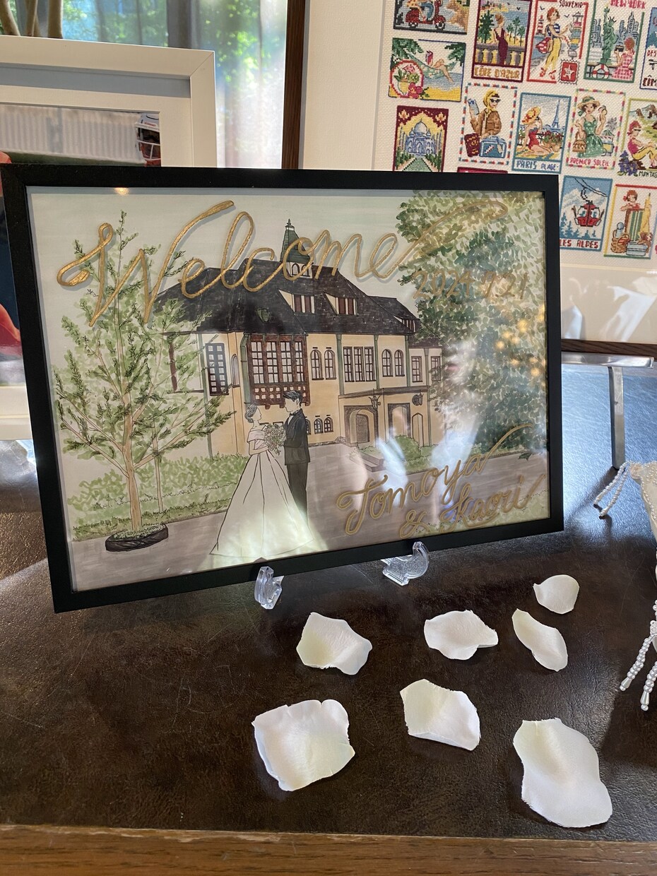 挙式場所×新郎新婦の手描きボードを作成します ◆世界に一つのデザインで式後インテリアにも◆ イメージ3