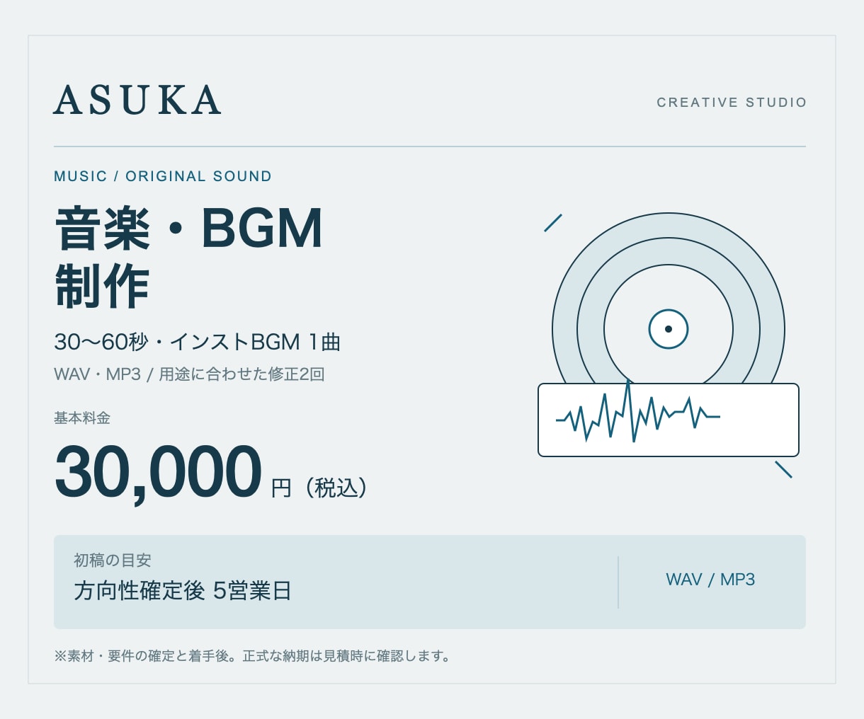動画とブランドに合うBGMを制作します 30〜60秒のインスト1曲。WAV・MP3納品 イメージ1