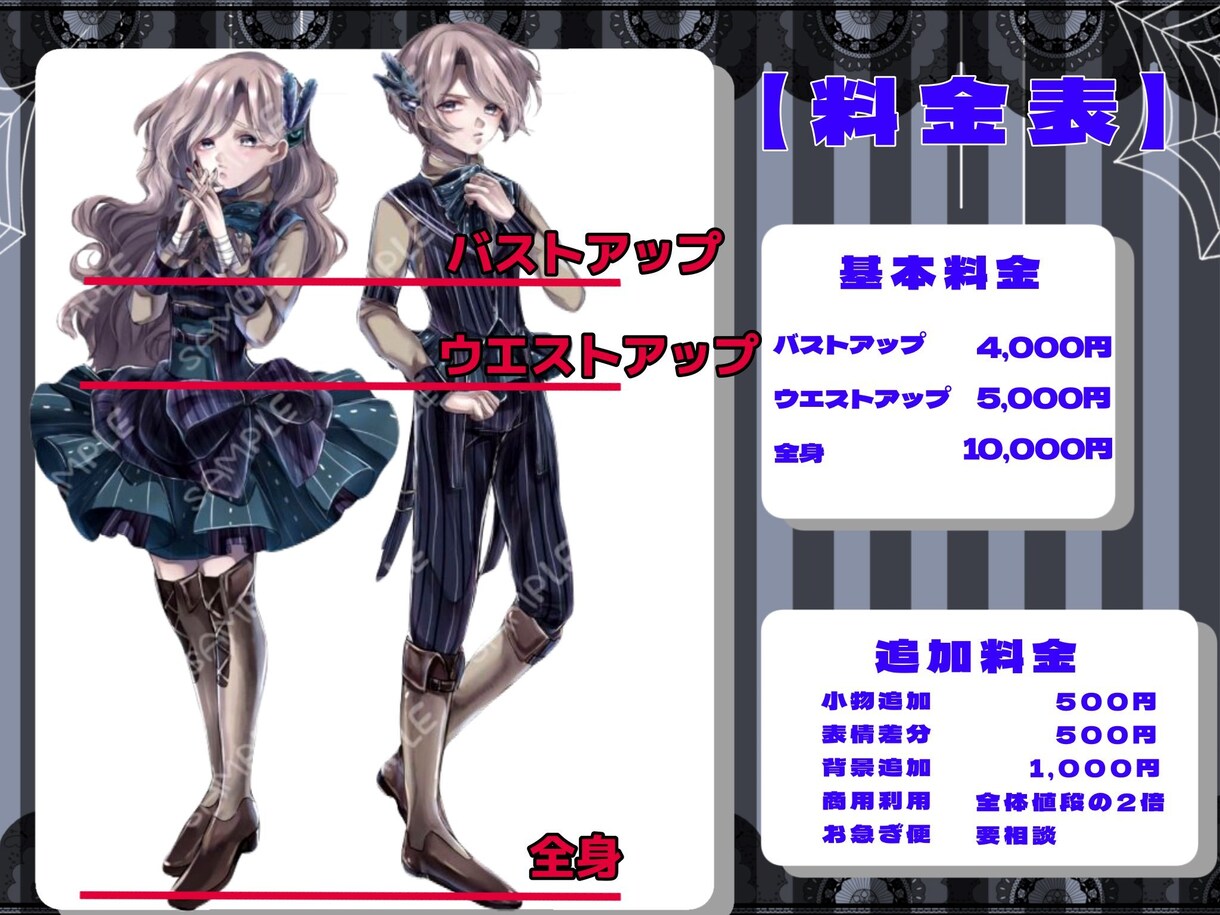 納品が【早い‼️】全身イラスト描きます 現在のお仕事が少ない為、1ヶ月以内には納品可‼️先着順です！ イメージ1