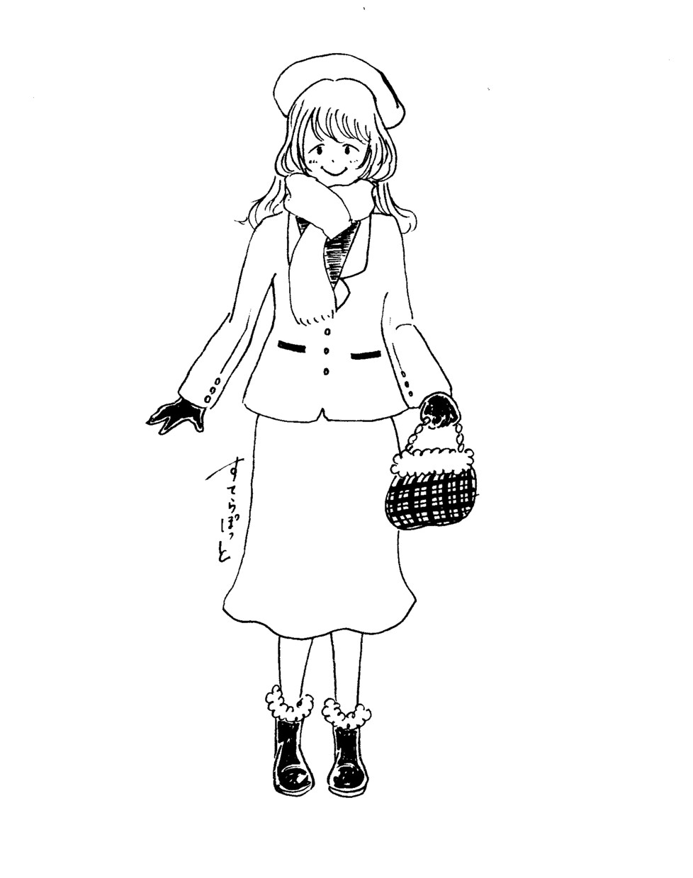 手描きの立ち絵描きます やさしいタッチのモノクロ立ち絵描きます！ イメージ1