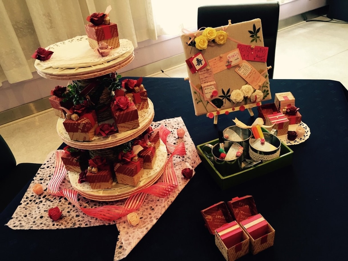 思い出に残る結婚式のウェルカムボードをお作りします 折り紙、画用紙メインで作るのでお式後でも処分に困りません。 イメージ5