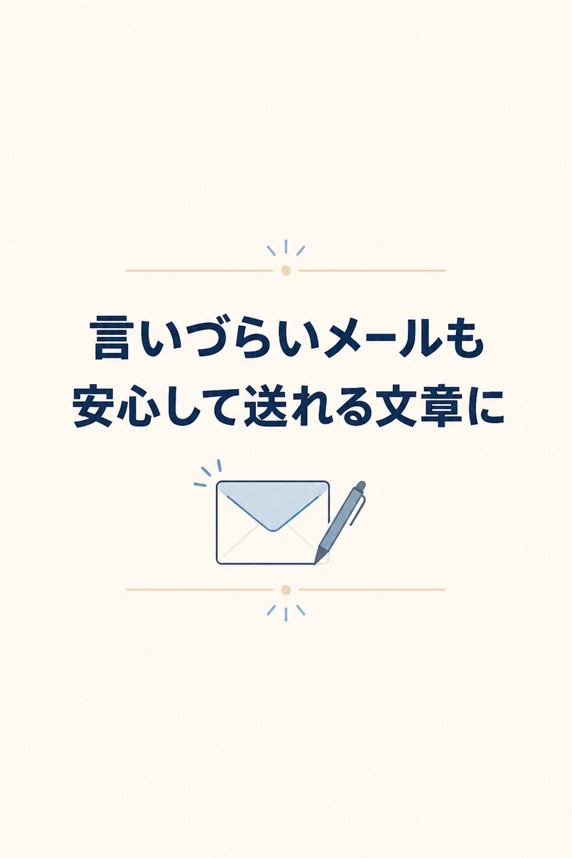 お詫び・お断り・催促メールを丁寧に作成します 複雑な事情を整理し、安心して送れる文章にします イメージ1
