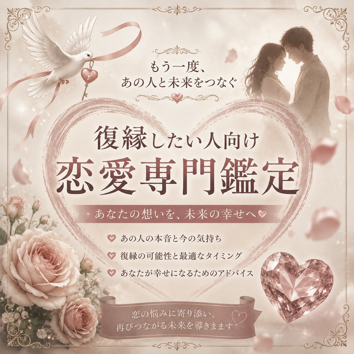 復縁専門　気になるあの人との未来占います 復縁 片想い 夫婦仲  浮気 あなたの恋のお悩み寄り添います イメージ1
