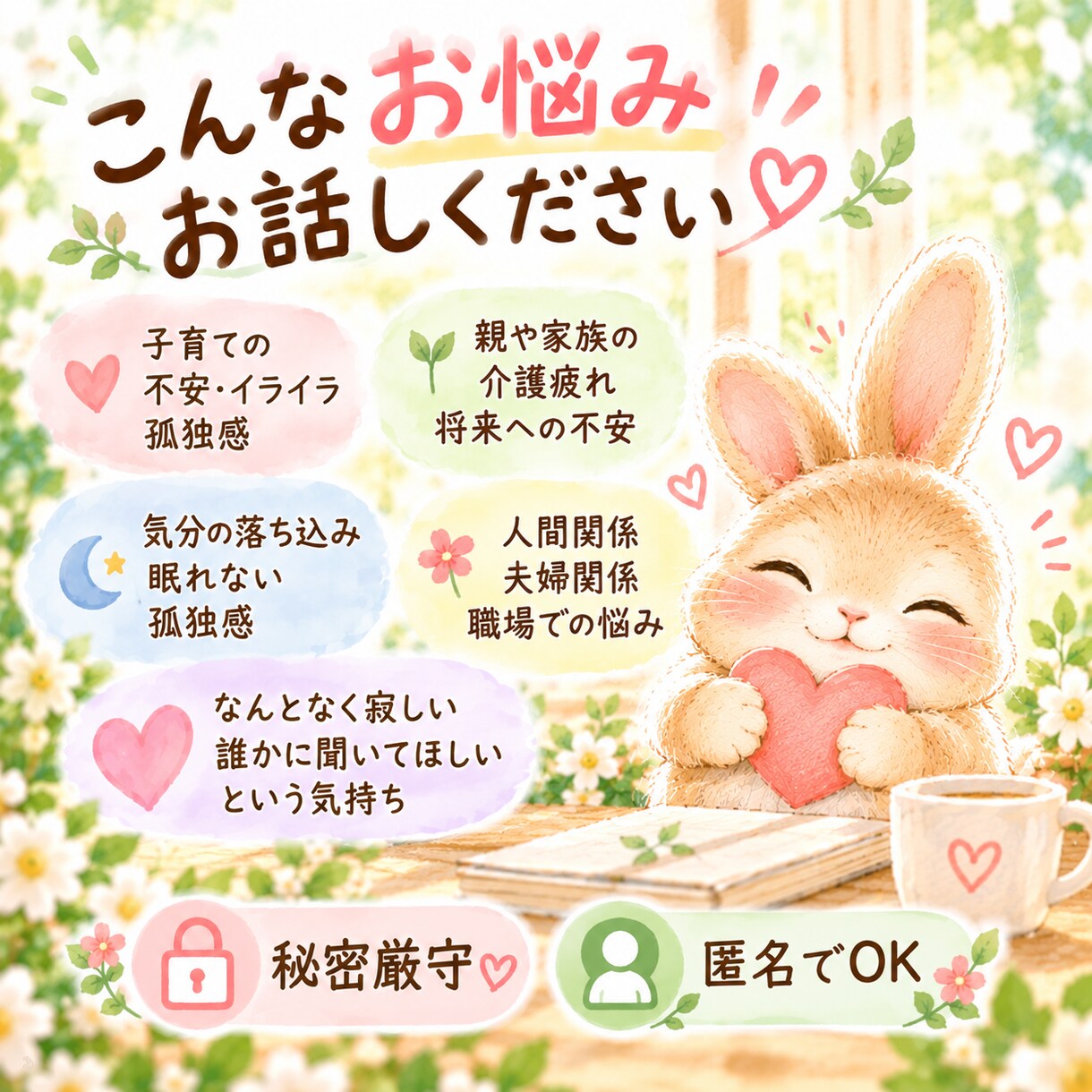 心に寄り添う、あたたかな対話を大切します 今日もおつかれさま少しだけお話しませんか？ イメージ2