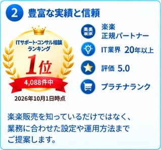 楽楽販売の導入・設定をプロに相談できます 「何を作ればいい？」から一緒に整理します イメージ3