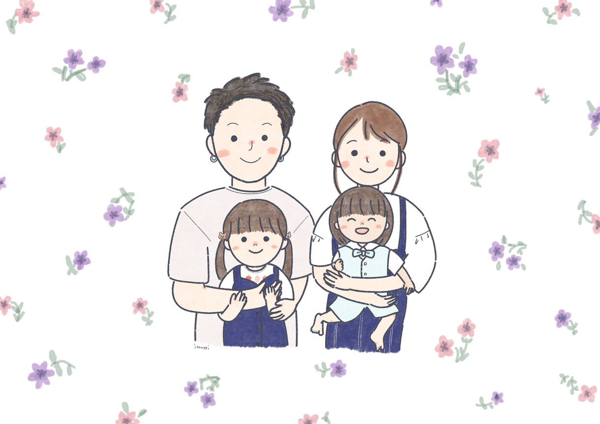 大切な思い出を残せる♡ゆるかわ家族の似顔絵描きます 毎日をハッピーに♩家族の幸せな瞬間をいつでも思い返せます♡ イメージ9