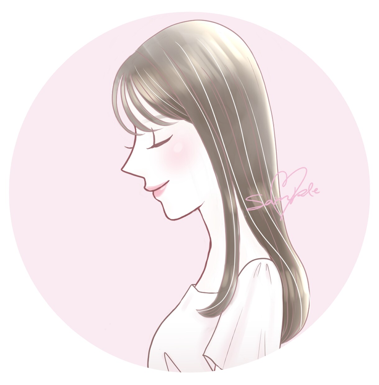 大人可愛い♡上品な横顔アイコンイラスト描きます 〜やさしい横顔が魅力的・ふんわりご機嫌イラスト〜 イメージ8