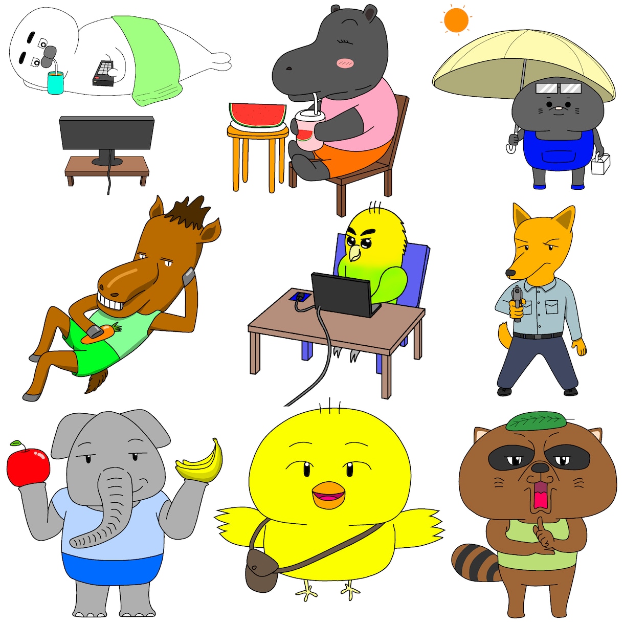 可愛い動物のイラスト、アイコンを作成します 可愛い、面白い、笑える動物のイラスト、アイコンを作成します。 イメージ5