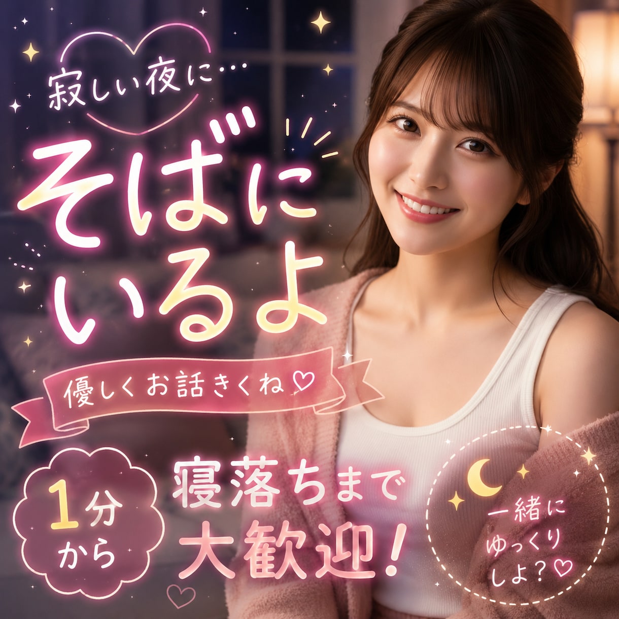 寂しい夜に…あなたの専属の話相手になります 【今すぐOK】1分から♡寂しい時孤独な時どんな話も聴きます イメージ1
