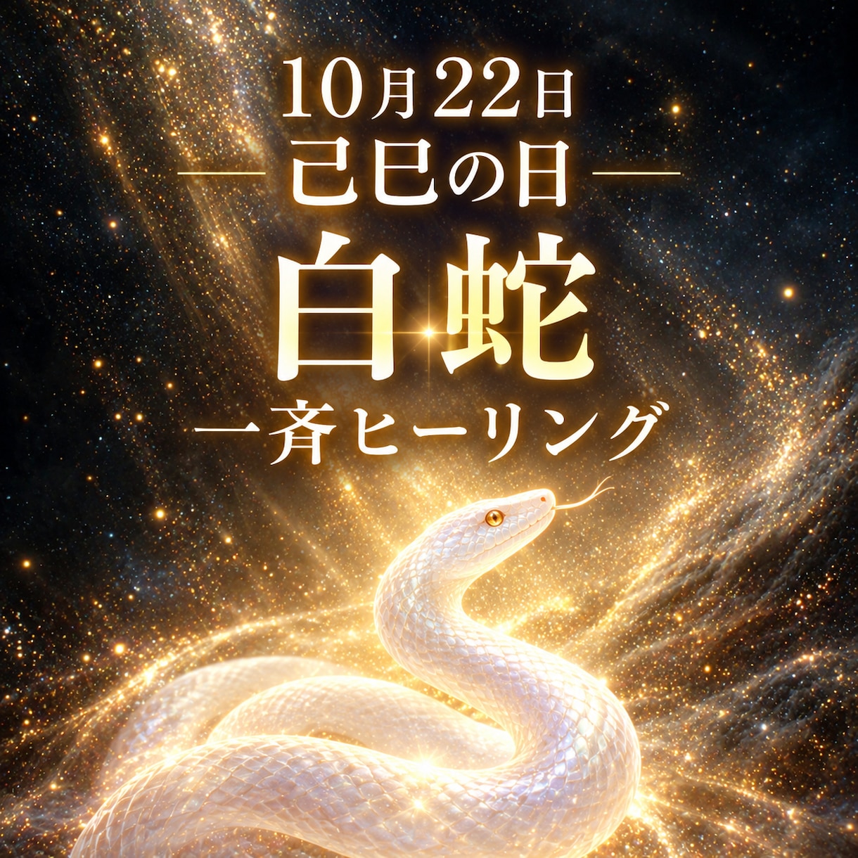 10月22日限定♡金運・豊かさ一斉ヒーリングします 60日に一度の己巳の日♡白蛇とつながる最強金運日 イメージ1