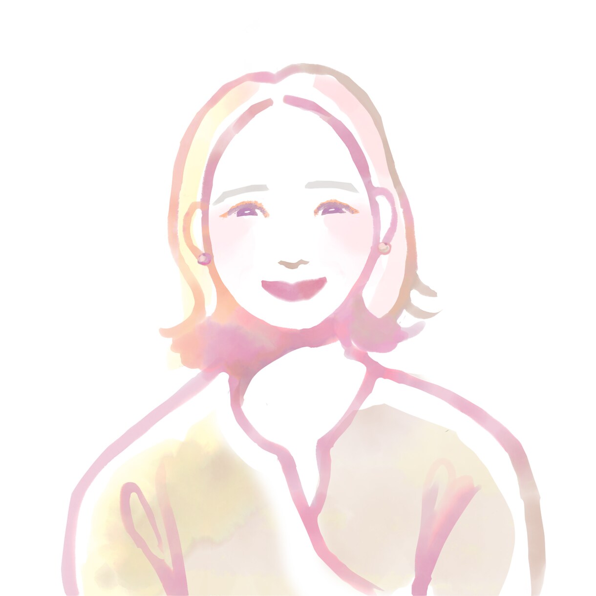 カラフルでおしゃれな水彩風似顔絵をお描きします ★手描きタッチがナチュラルでオシャレな似顔絵アイコン★ イメージ7