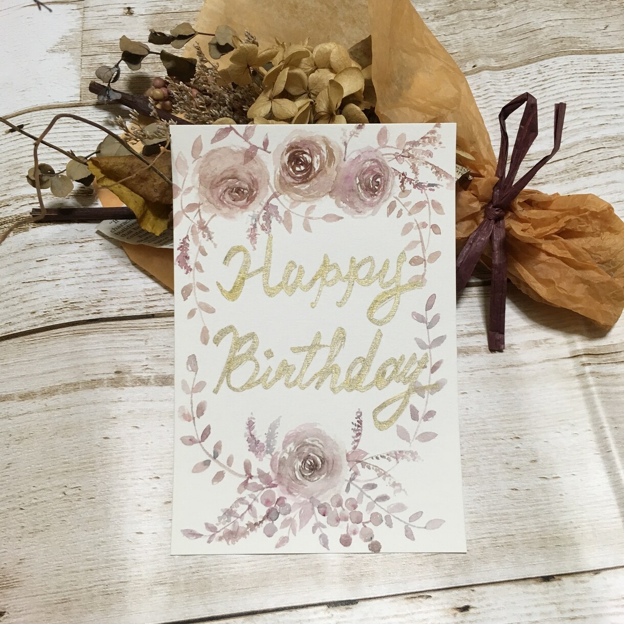 名入れ♡メッセージカード描きます 大切な方のお誕生日や結婚祝いのプレゼントにおすすめ♡ イメージ3