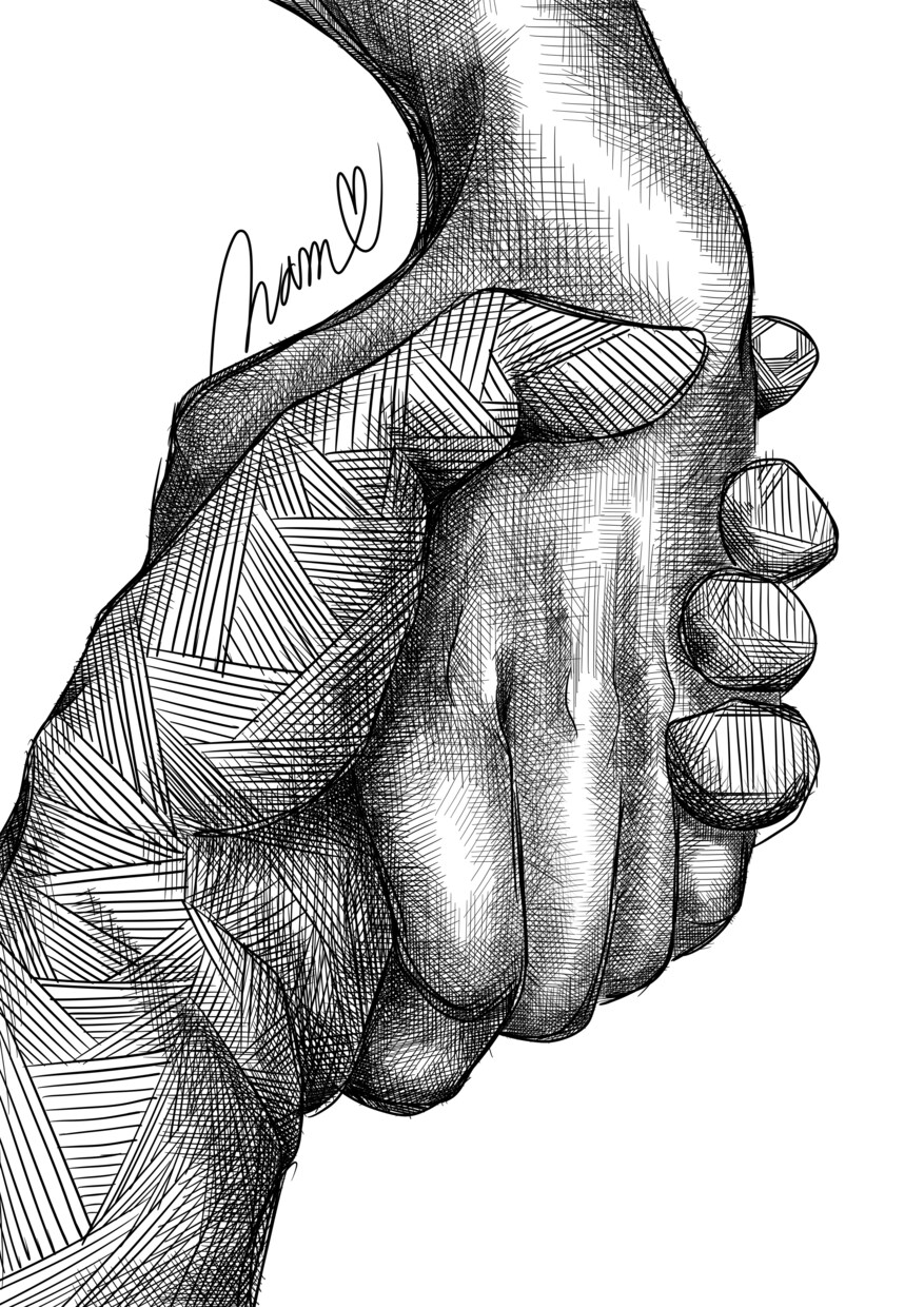 線画一点もの／あなたの「手」描きます あなたの今を残すための手のアート イメージ3