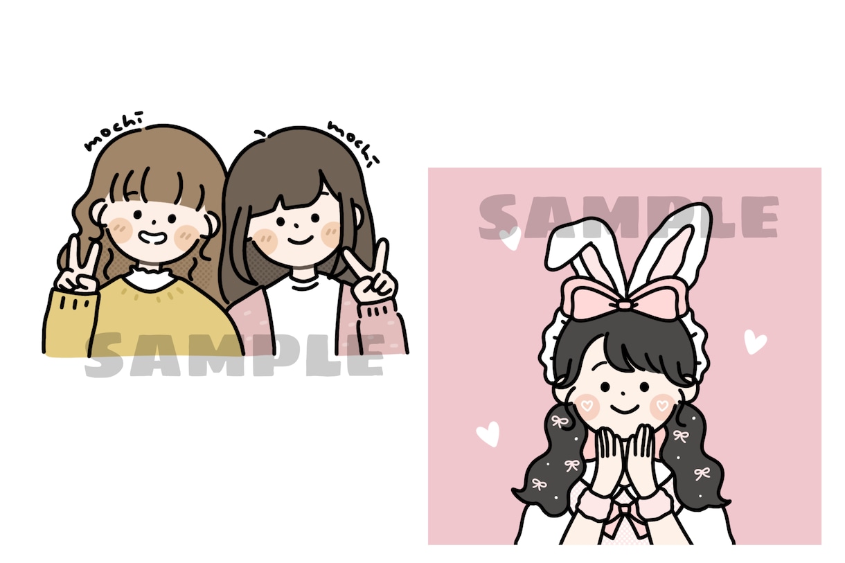 シンプル♡かわいいゆるっとしたアイコン描きます シンプルで柔らかい印象のイラストはいかがですか？ イメージ4