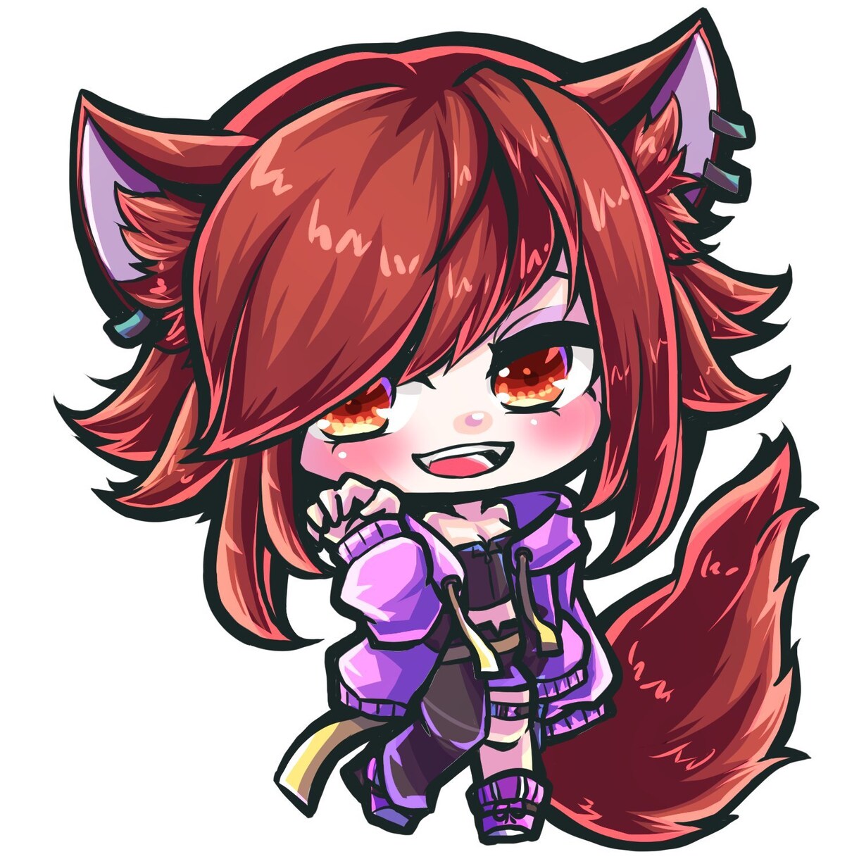 可愛いディフォルメイラスト描きます 髪がつやつやのデフォルメ（全身）イラストを描きます イメージ7