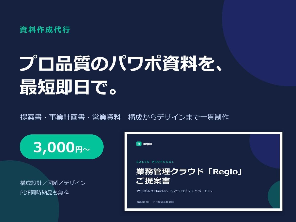 パワポ資料｜提案書・営業資料をプロが作成しますます 構成設計から図解・デザインまで一貫。最短即日納品 イメージ1