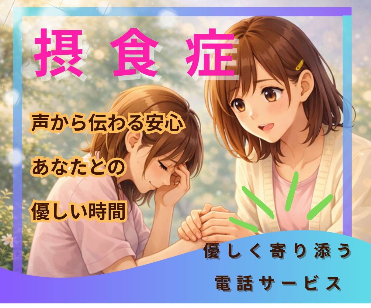 摂食症25年の私が今すぐ声で寄り添います 【短時間OK✨声で安心！誰にも言えない気持ち聞かせて】 イメージ1