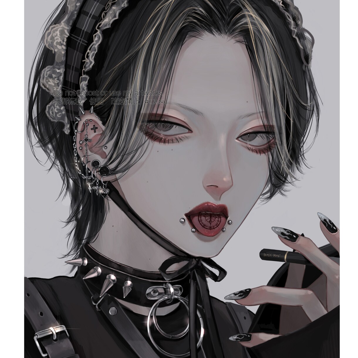 商用可／モード、ゴシック系イラストを制作致します ゴシックな雰囲気で中性的なイラストを描きます イメージ4
