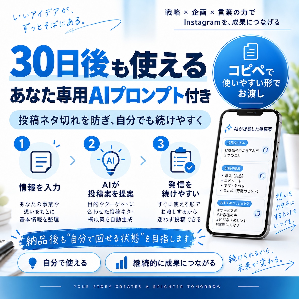 インスタ30日分の運用戦略まるごと設計します もう悩まない！目的に合わせて投稿戦略をオーダーメイド設計 イメージ4