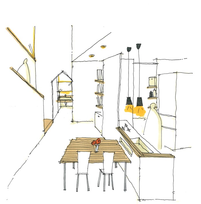 イラスト調の手描き内観(外観)パース描きます 内観パースイラスト風お任せください。急ぎの案件お受けします！ イメージ8