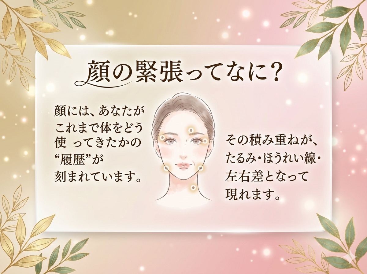 顔軸診断⭐️写真1枚で顔のたるみの原因を読みます リフトアップ前に❗️あなたの顔に刻まれた緊張の履歴を読みます イメージ6