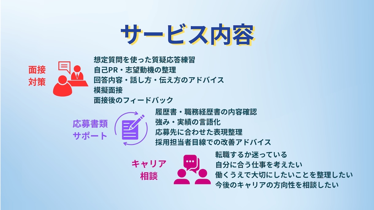 人事経験者が面接対策・キャリア相談します 採用側の視点であなたらしい伝え方を整えます イメージ5