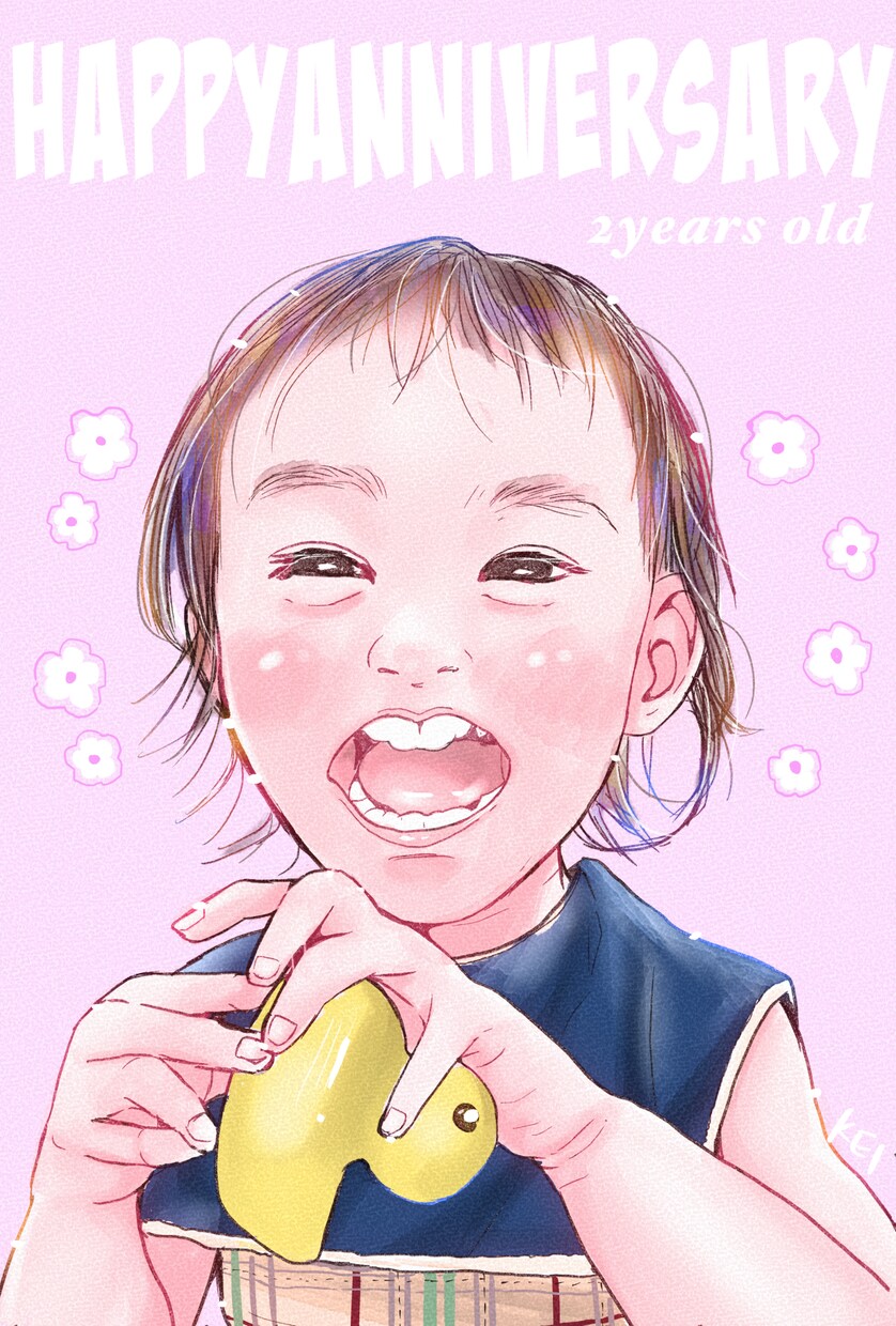 優しいタッチのお子さまの似顔絵お描きします 水彩のあたたかな似顔絵❁⃘*.ﾟ似ているとご好評です♡ イメージ8