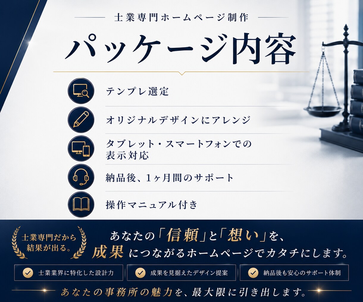 士業向け！あなたの魅力が伝わるHPを制作します 【士業向け】スマホ対応・SEO設定・公開までサポート イメージ2