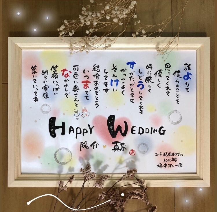 結婚記念日ウェルカムボード♡名前を詩にします 贈った方も贈られた方も笑顔になる特別な1枚お届けします イメージ5