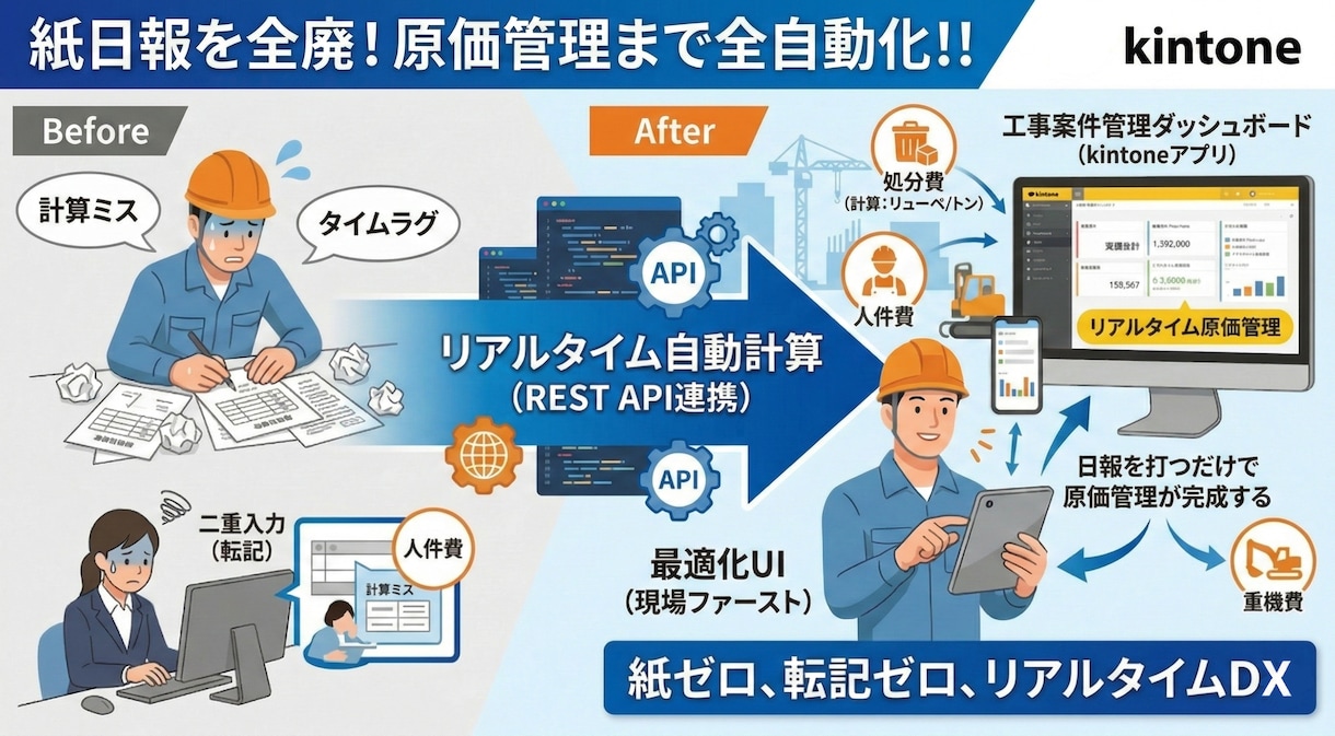 紙日報を全廃！原価管理まで自動化します 現場ファーストな実用的日報システムを構築します イメージ1