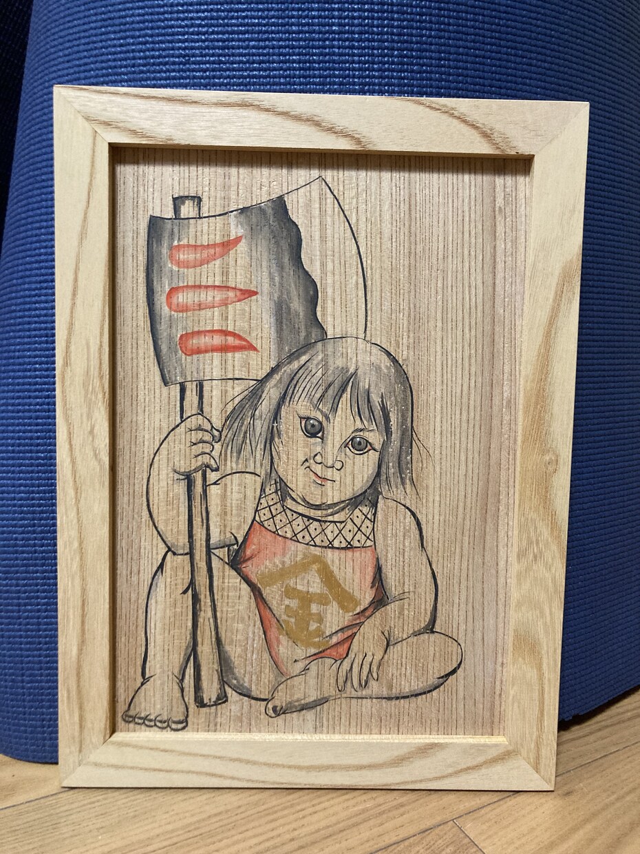 けやきの額に木彫師に墨絵を描いていただけます 無垢のケヤキ材に世界にひとつの墨絵を描いていただきます イメージ1