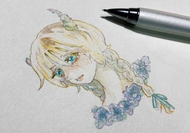 水彩画で女の子描きます アイコンや小説の挿絵など、幅広く対応致します！ イメージ1