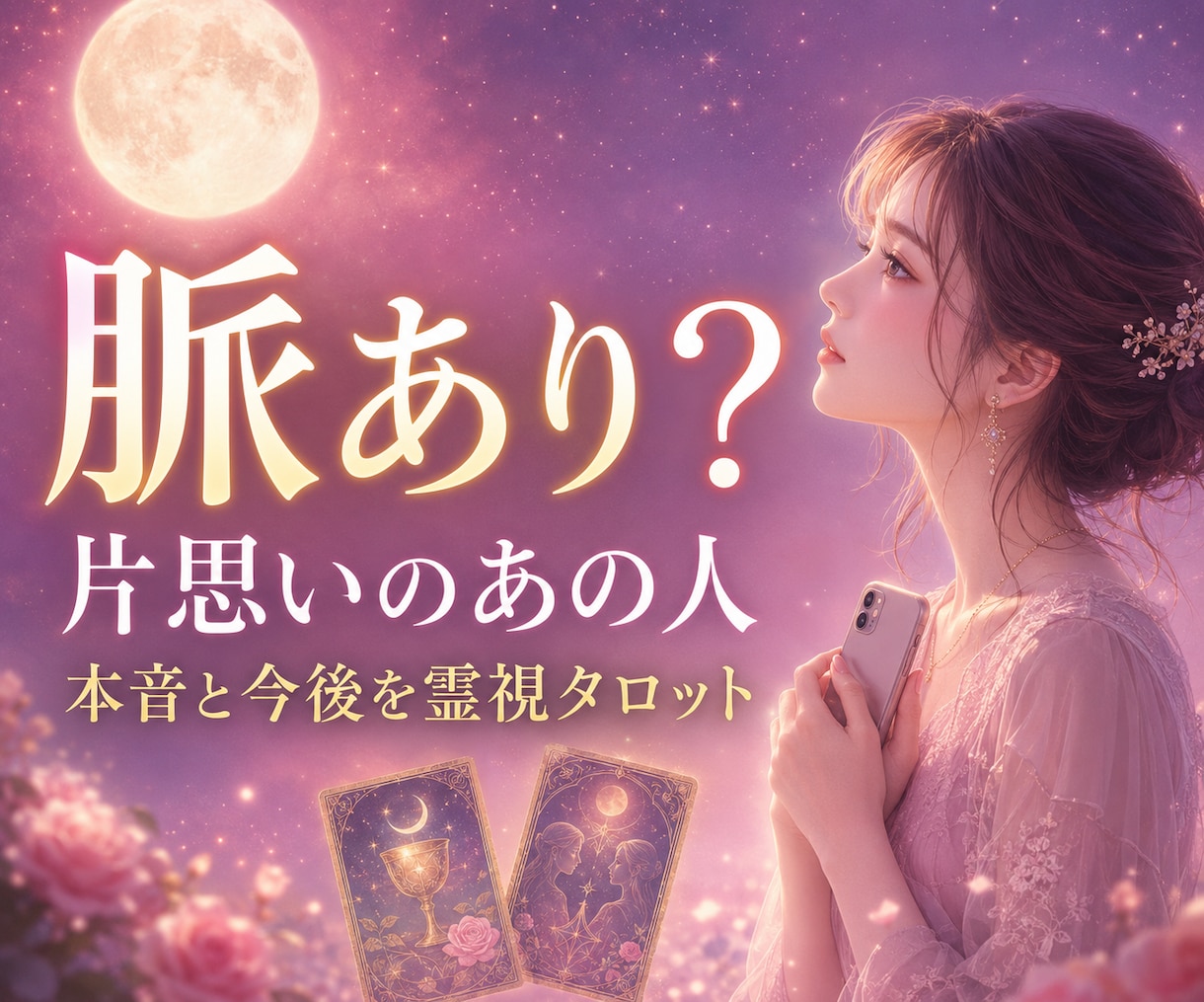片思い｜本音と脈あり度を霊視タロットで占います 恋愛対象として見ている？今後の進展まで丁寧に読み解きます イメージ1