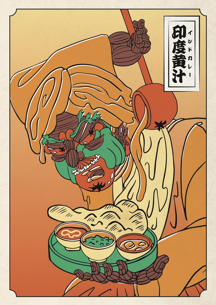 あなたを浮世絵風イラストにします 現代のグルメをテーマに、浮世絵風のオリジナルイラストを制作！ イメージ4
