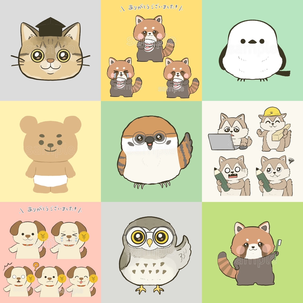 あなただけの可愛いゆるキャラ作成いたします 商用OKブログやアイコン、広告におすすめな動物などのアイコン イメージ6