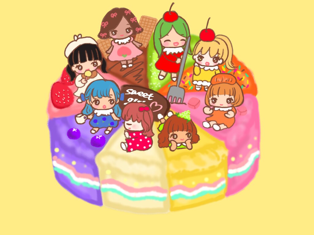 カラフルポップでかわいい女の子のイラストを描きます ポップキュートなスタイルの女の子のイラストが得意です！ イメージ5