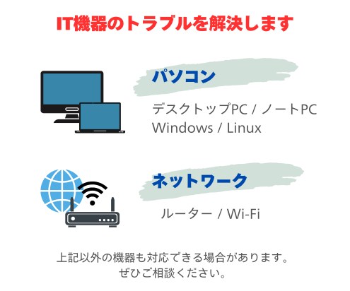 おうちのITの問題・トラブルを解決します パソコン／ネットでの問題を解決しませんか？ イメージ2